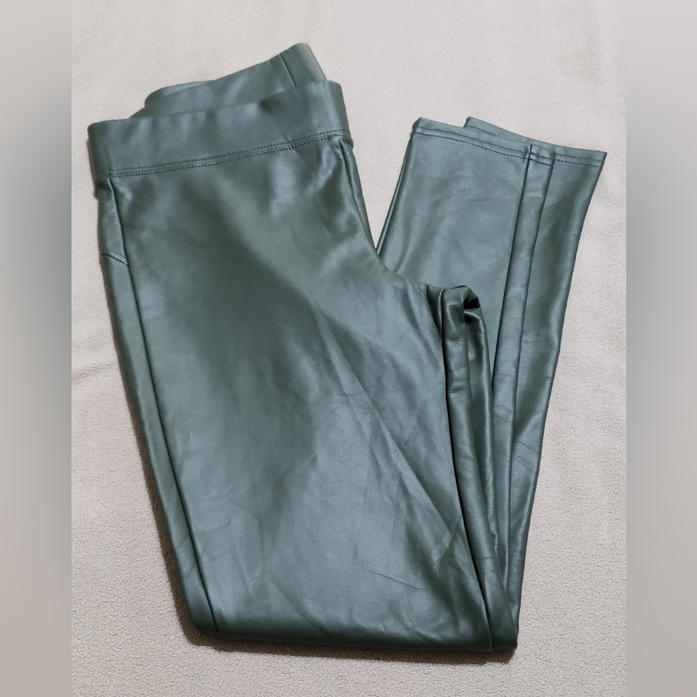 Fashion Nova Olive Green Faux Leather Legging Pants Size Large